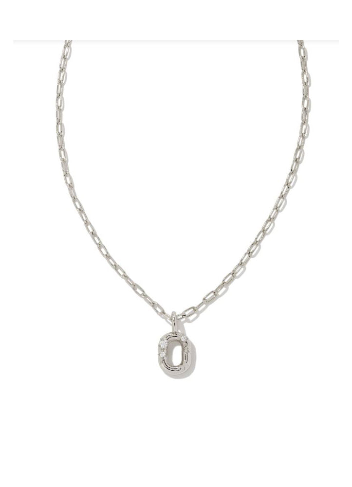 Crystal Ltr O Pendant RHOD by Kendra Scott