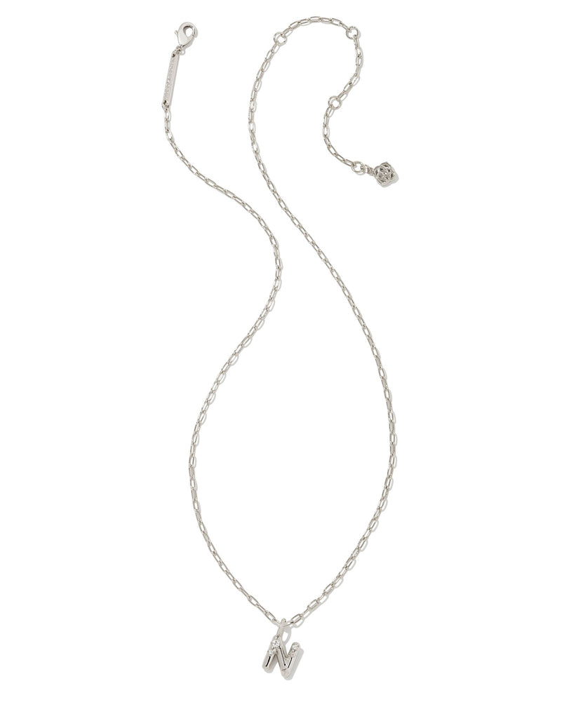 Crystal Letter N Pendant Necklace Rhod Metal by Kendra Scott