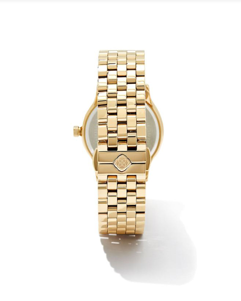 Alex 35mm Watch Gold Tone Ivory Mop by Kendra Scott