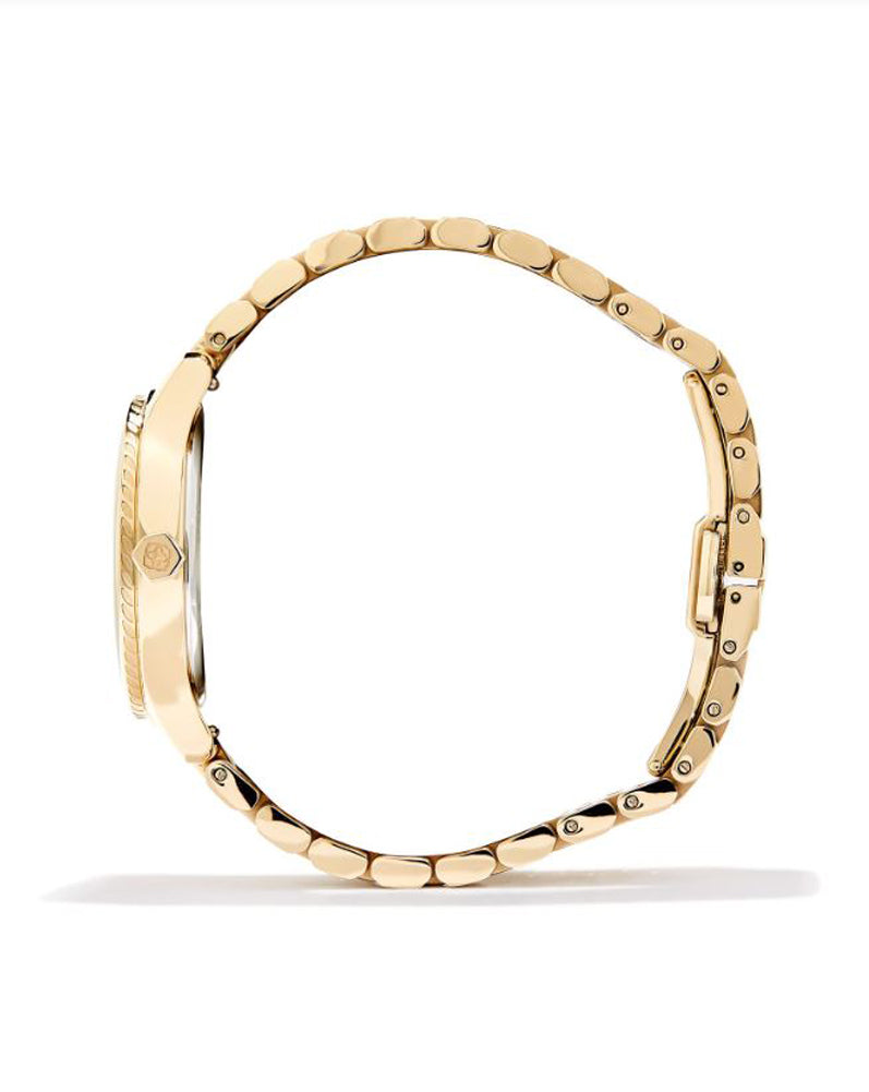 Alex 35mm Watch Gold Tone Ivory Mop by Kendra Scott
