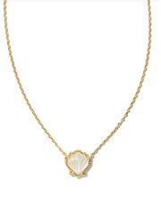 Brynne Shell Pendant Necklace Gold Ivory Mop by Kendra Scott