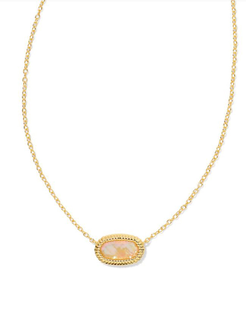Elisa Ridge Frame Pendant Necklace Golden Abalone by Kendra Scott