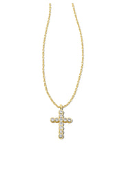 Cross Crys Pnd Necklace Bozed Gold Metal White Cz by Kendra Scott