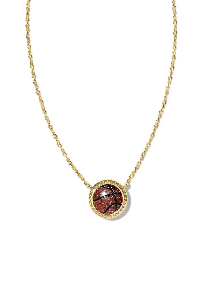 Basketball Short Pendant Necklace in Gold by Kendra Scott