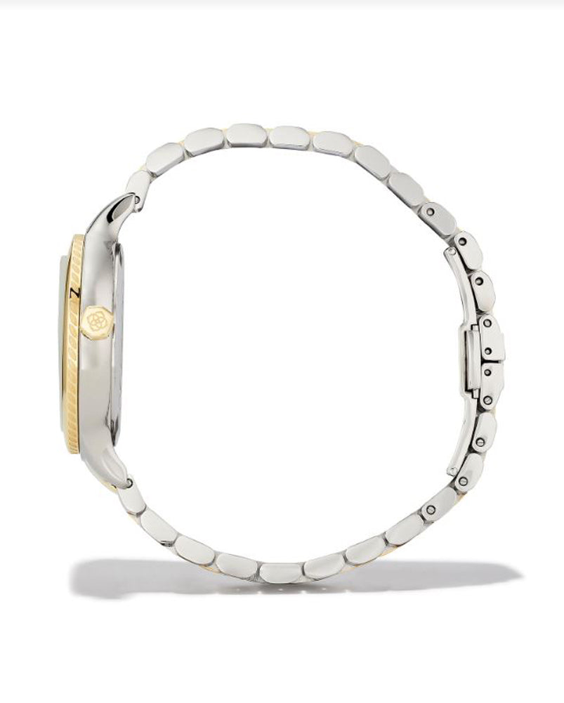 Alex 35mm Narrow Watch Two Tone Ivory Mop by Kendra Scott