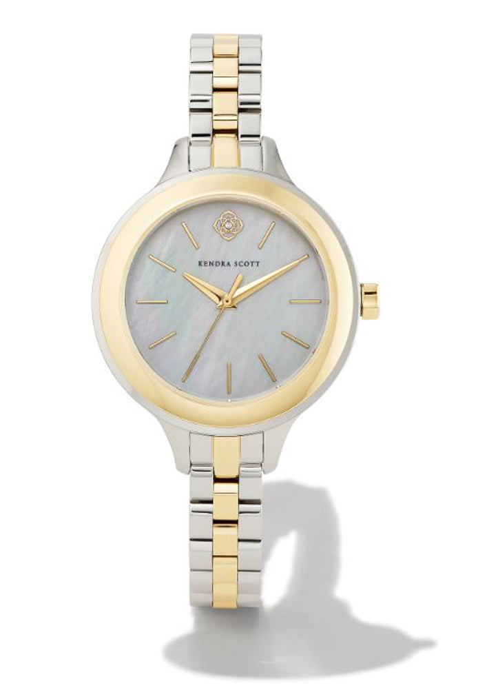 Alex 35mm Narrow Watch Two Tone Ivory Mop by Kendra Scott
