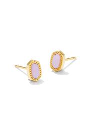 Mini Ellie Stud Gold Pink Opalite Crystal by Kendra Scott
