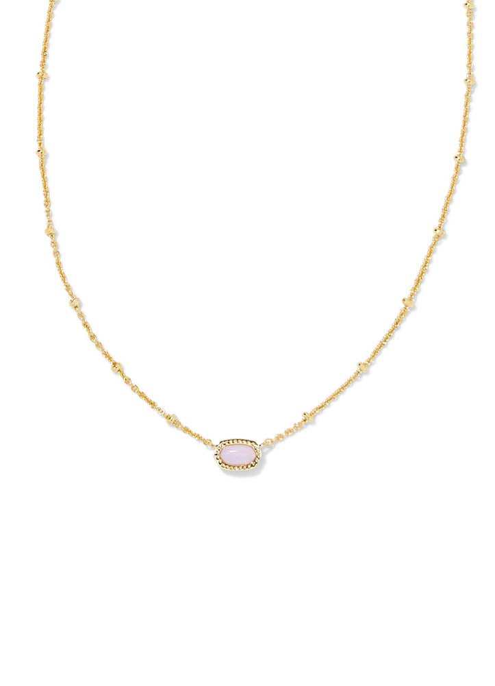 Mini Elisa Pendant Necklace Pink Opalite Crystal by Kendra Scott