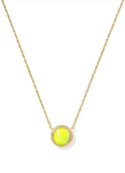 Tennis Short Pendant Necklace Gold Chartreuse Mgnst by Kendra Scott