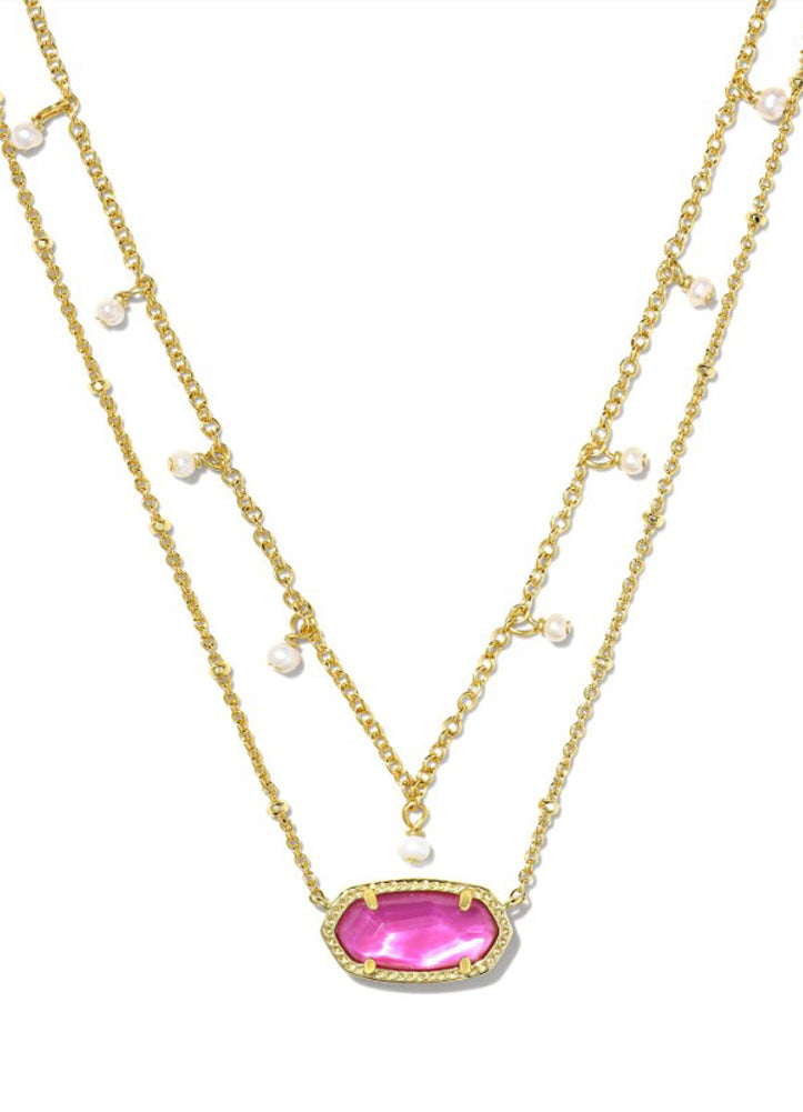 Elisa Pearl Multi Strand Necklace Gold Azalea Illusion by Kendra Scott