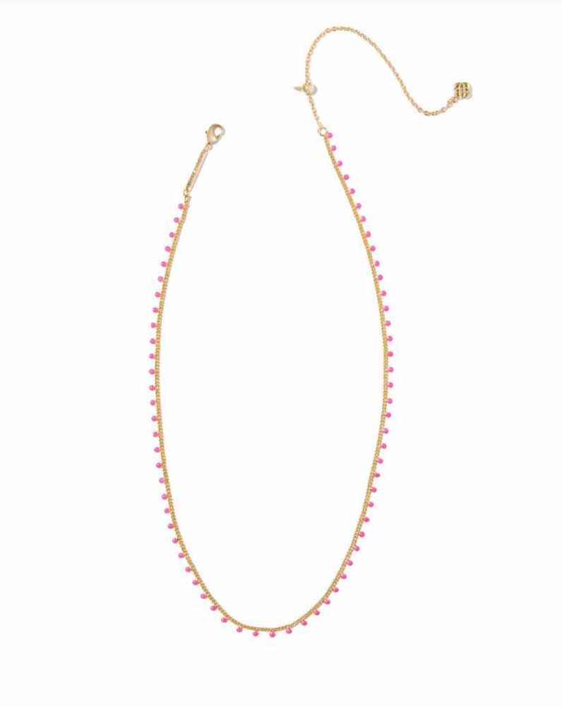 Kelsey Strand Necklace Gold Pink Enamel by Kendra Scott