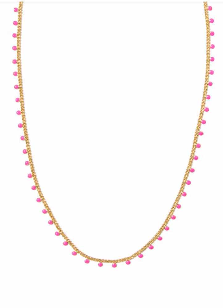 Kelsey Strand Necklace Gold Pink Enamel by Kendra Scott