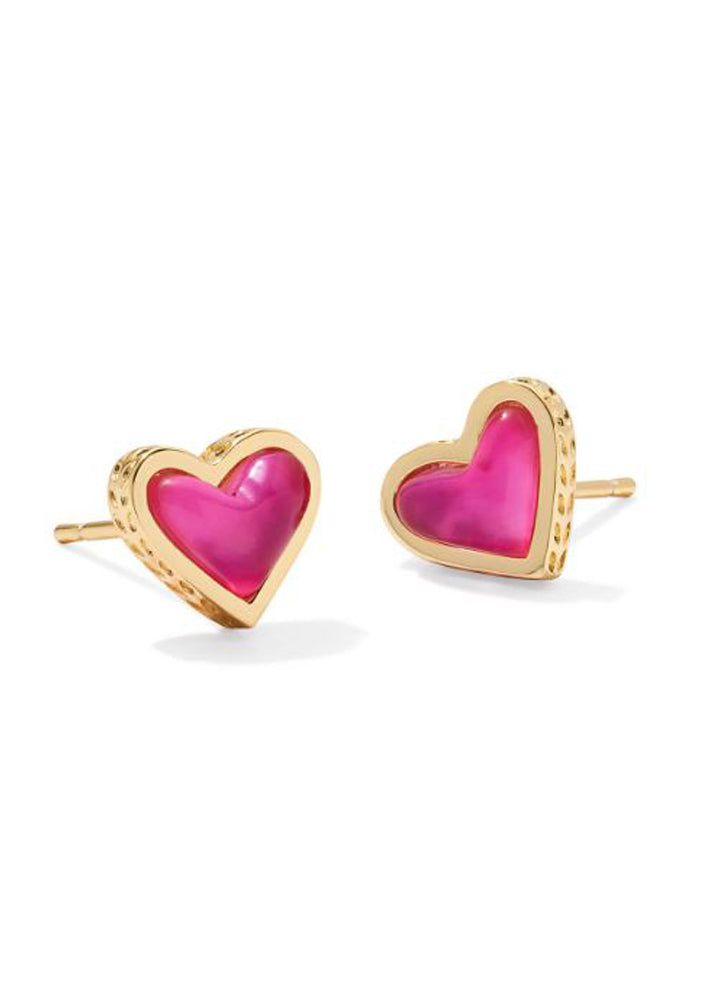 Framed Ari Heart Stud Earring Gold Azalea Illusion by Kendra Scott