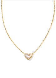 Framed Ari Heart Pendant Necklace Gold Iridescent Abalone by Kendra Scott
