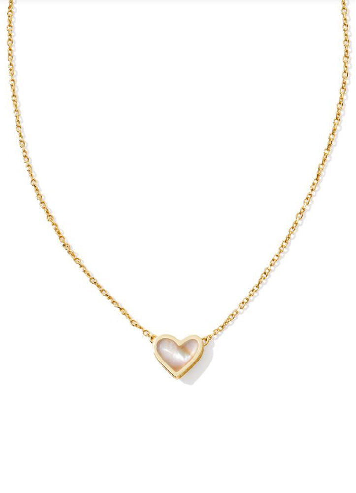Framed Ari Heart Pendant Necklace Gold Iridescent Abalone by Kendra Scott