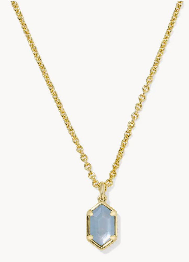 Hallie Short Pendant Necklace Gold Sunrise Watercolor Illusion by Kendra Scott