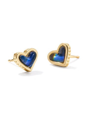 Framed Ari Heart Stud Earring Gold Mood Stone by Kendra Scott