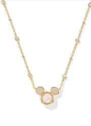 Mickey Mouse Pendant Necklace Gold White Pearl by Kendra Scott