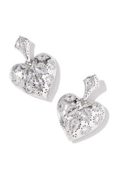 Holland Heart Drop Earring Rhod White Crystal by Kendra Scott