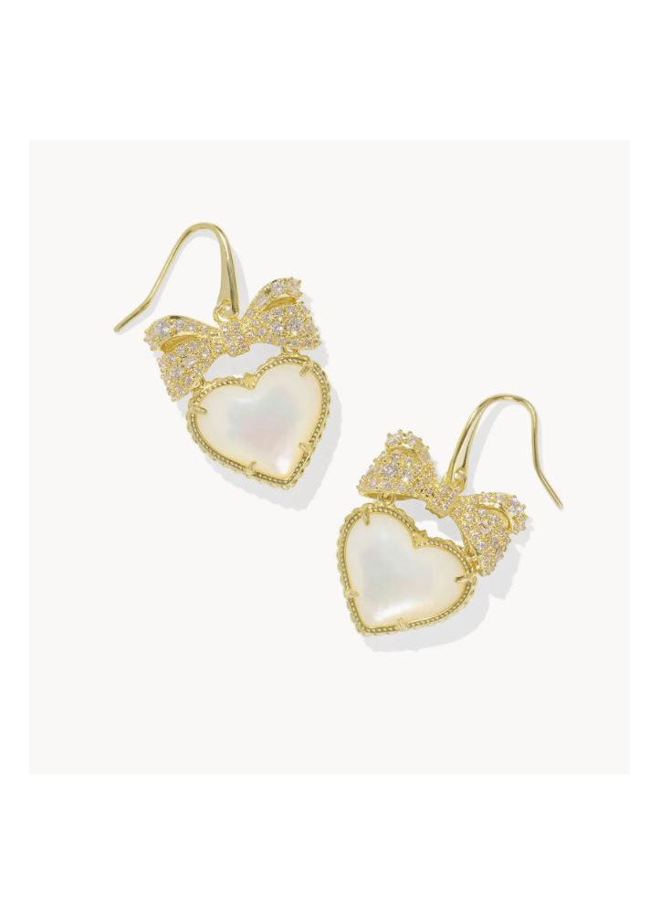 Haisley Heart Drop Earring Gold Ivory Mop by Kendra Scott