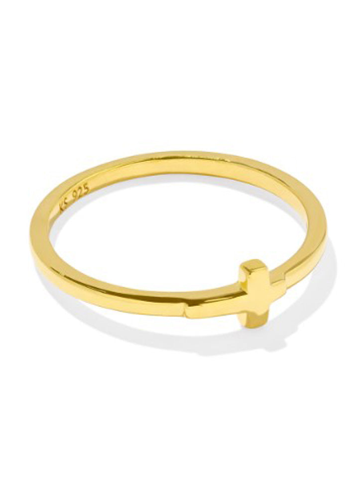 Cross Inline Band Ring 18K Gold Vermeil by Kendra Scott
