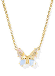 Bianca Butterfly Pendant Necklace Gold Irridescent White Mix by Kendra Scott