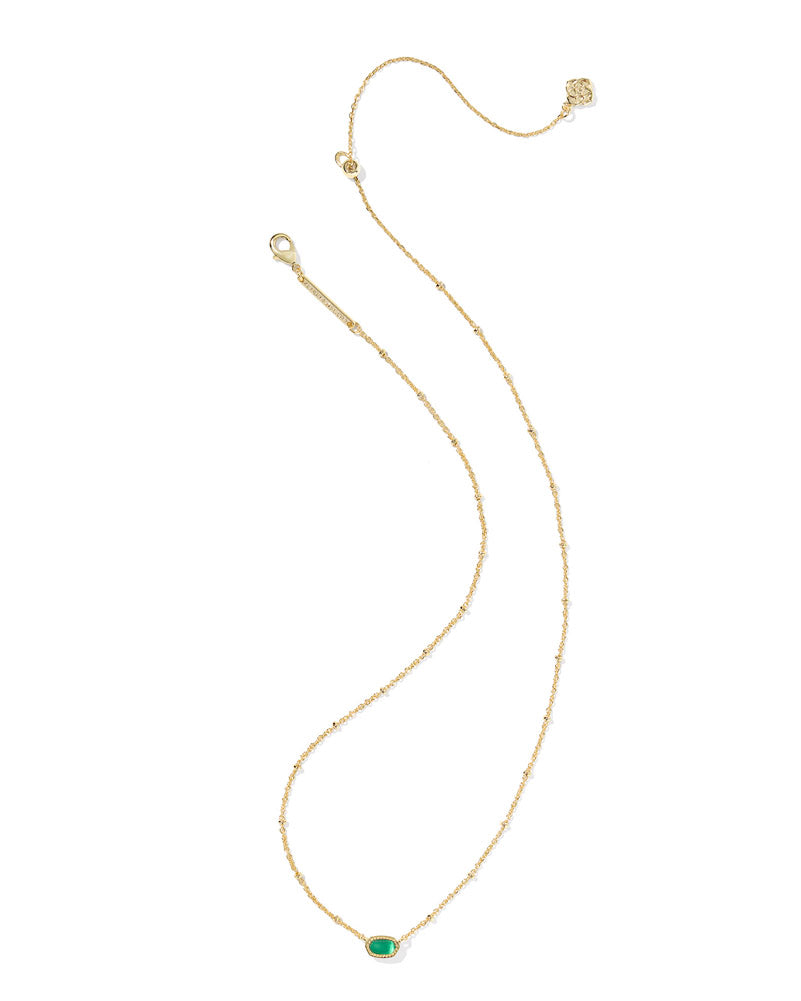 Mini Elisa Satellite Pendant Necklace Gold Emerald Cats Eye by Kendra Scott