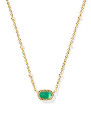 Mini Elisa Satellite Pendant Necklace Gold Emerald Cats Eye by Kendra Scott
