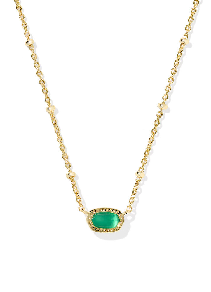 Mini Elisa Satellite Pendant Necklace Gold Emerald Cats Eye by Kendra Scott