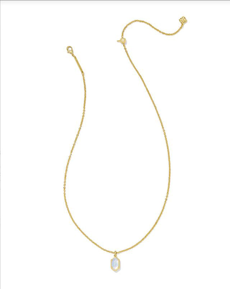 Hallie Short Pendant Necklace Gold Opalite Illusion by Kendra Scott