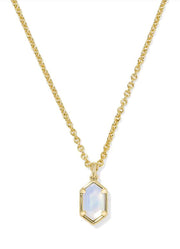 Hallie Short Pendant Necklace Gold Opalite Illusion by Kendra Scott