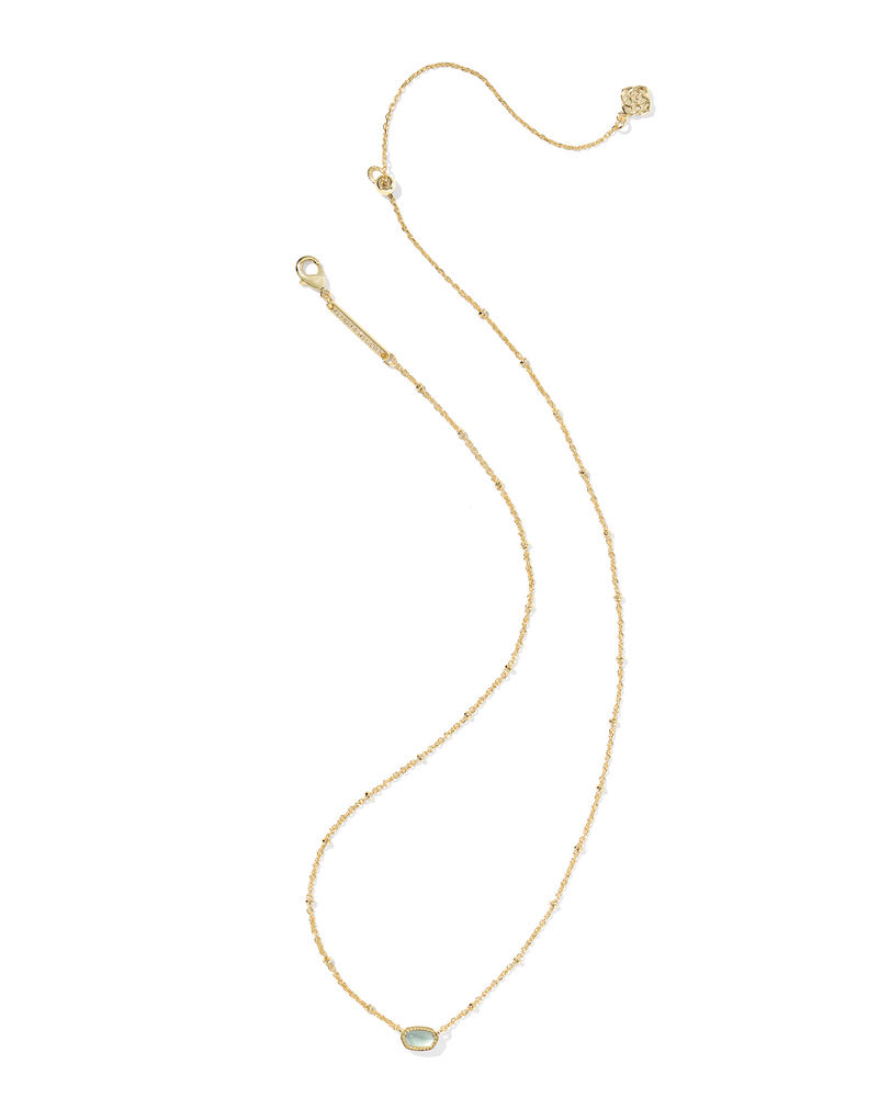 Mini Elisa Satellite Pendant Necklace Gold Light Blue Illusion by Kendra Scott