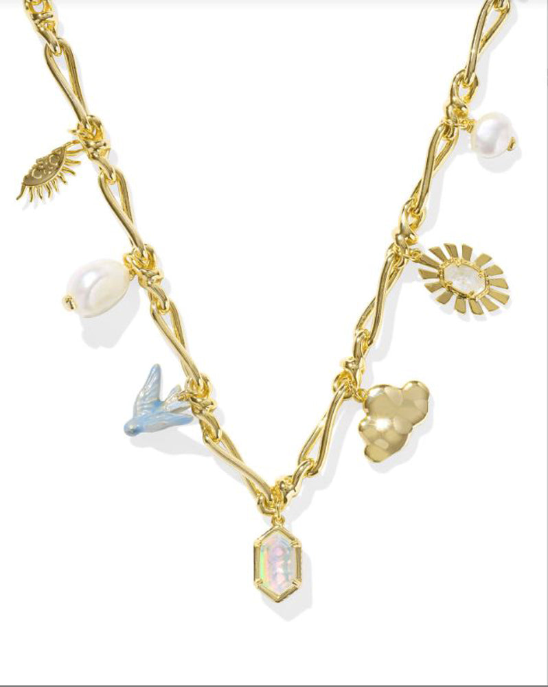 Melody Charm Necklace Gold Neutral Mix by Kendra Scott