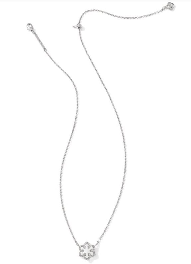 Snowflake Pendant Necklace Rhod White Opal by Kendra Scott
