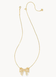 Krista Bow Pendant Necklace Gold White Mix by Kendra Scott
