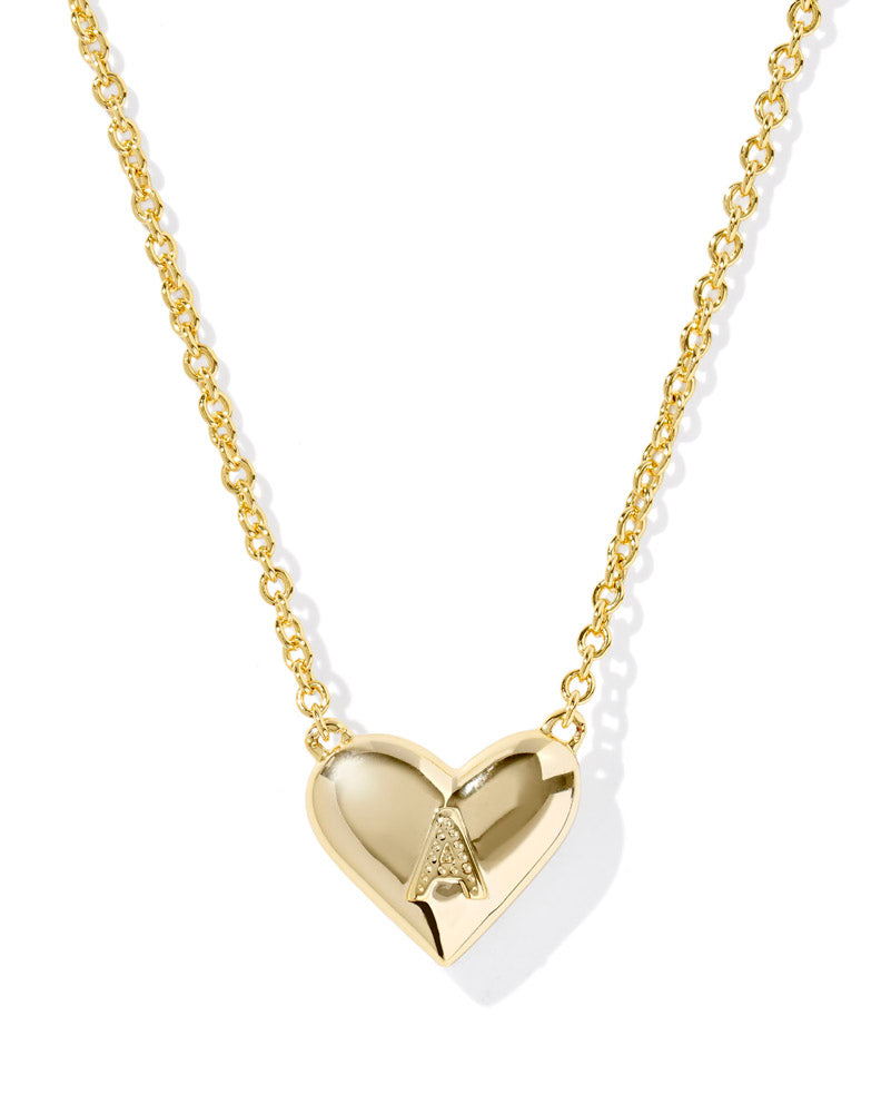 Heart Letter A Pendant Necklace Gold Ivory Mop by Kendra Scott