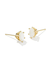 Cailin Crystal Stud Earring Gold Ivory Mop by Kendra Scott