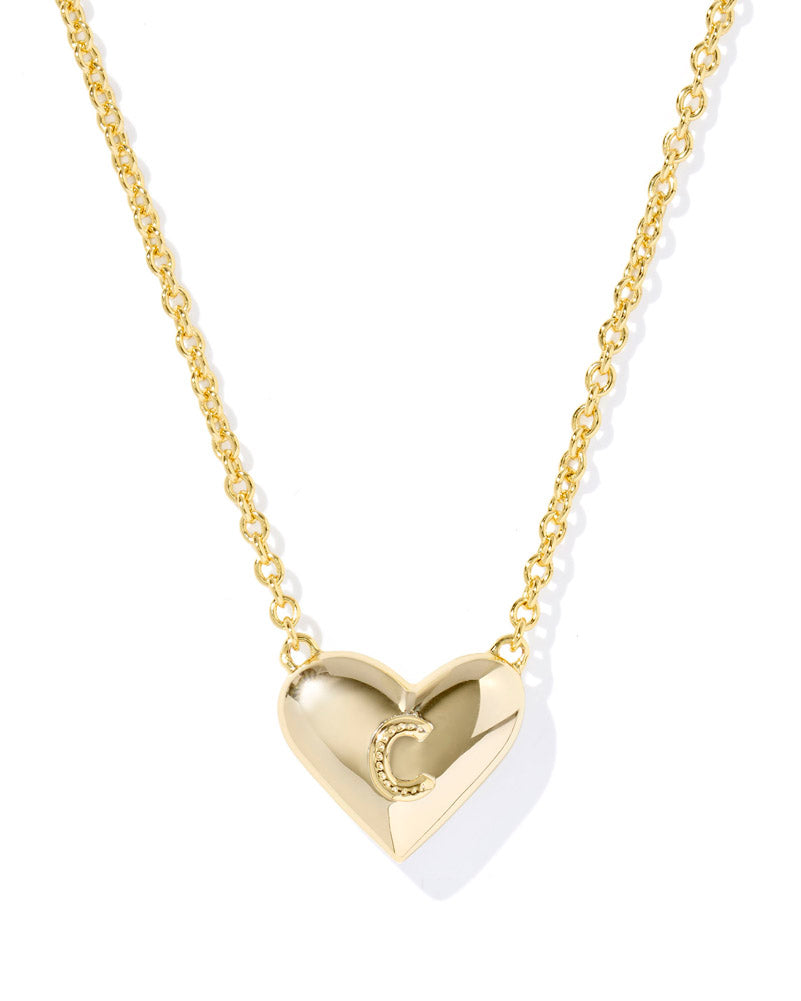 Heart Letter C Pendant Necklace Gold Ivory Mop by Kendra Scott
