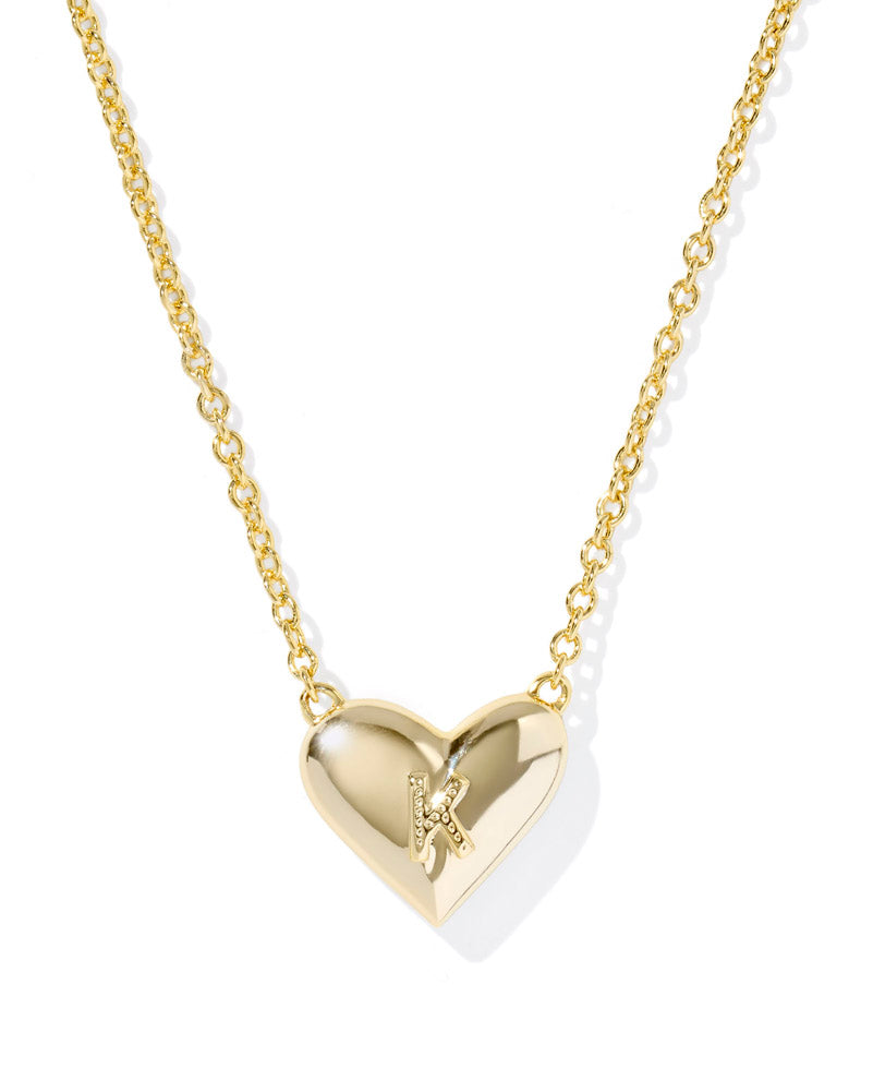 Heart Letter K Pendant Necklace Gold Ivory Mop by Kendra Scott