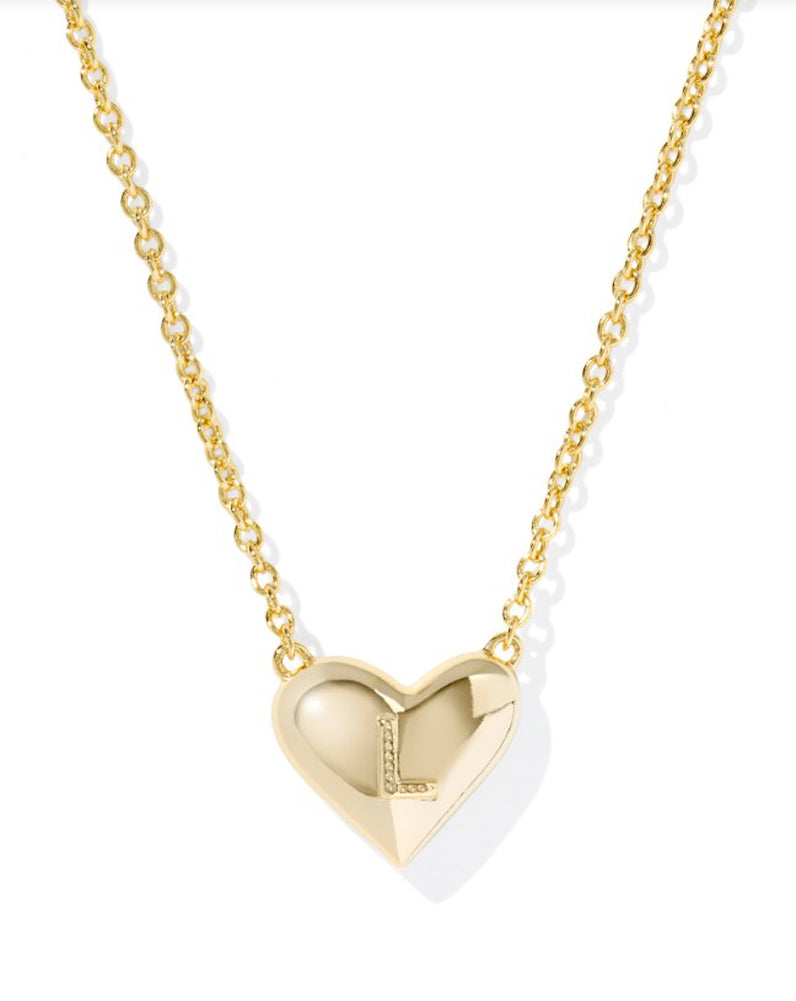 Heart Letter L Pendant Necklace Gold Ivory Mop by Kendra Scott
