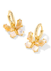 Bianca Butterfly Huggie Earring Gold Irridescent White Mix by Kendra Scott