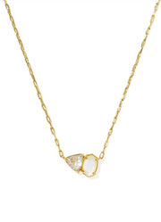 Tatum Short Pendant Necklace Gold Neutral Mix by Kendra Scott
