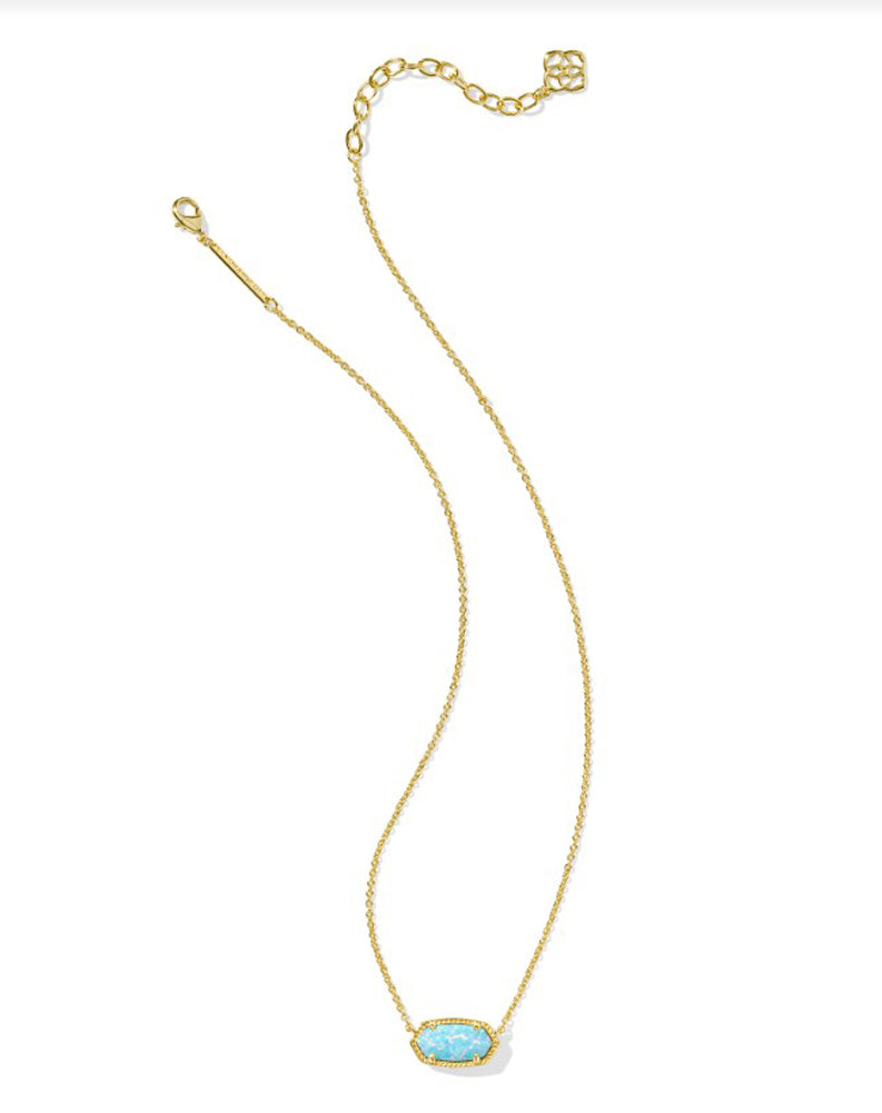 Elisa Necklace Gold Light Teal Opal by Kendra Scott
