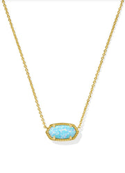 Elisa Necklace Gold Light Teal Opal by Kendra Scott