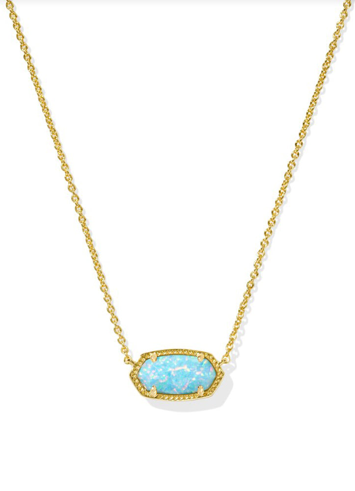 Elisa Necklace Gold Light Teal Opal by Kendra Scott