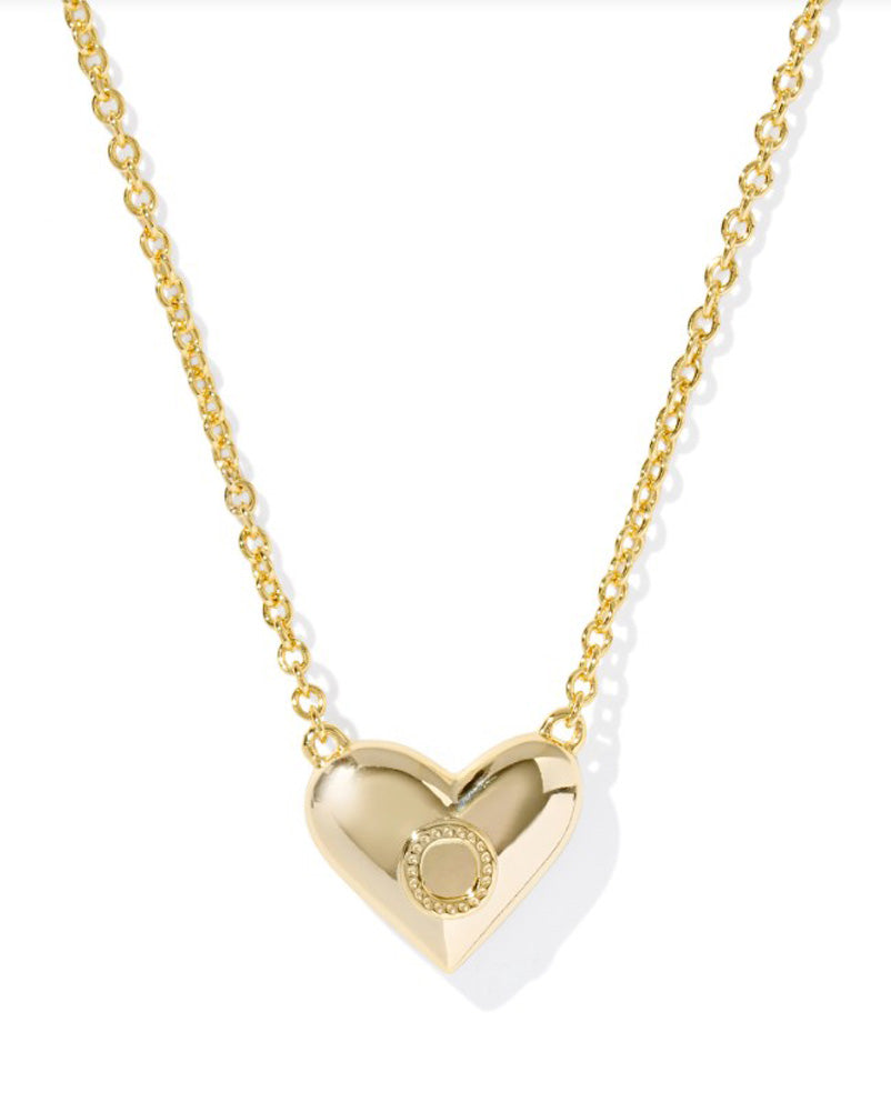 Heart Letter P Pendant Necklace Gold Ivory Mop by Kendra Scott