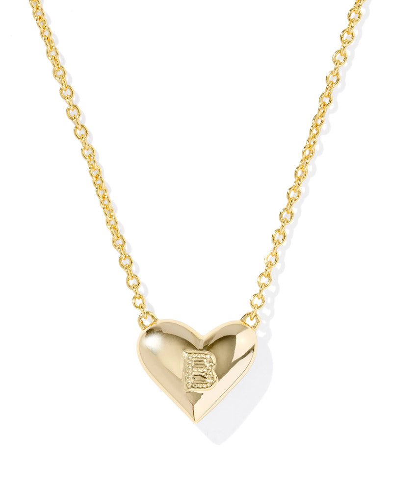 Heart Letter B Pendant Necklace Gold Ivory Mop by Kendra Scott