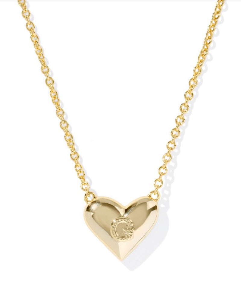 Heart Letter G Pendant Necklace Gold Ivory Mop by Kendra Scott