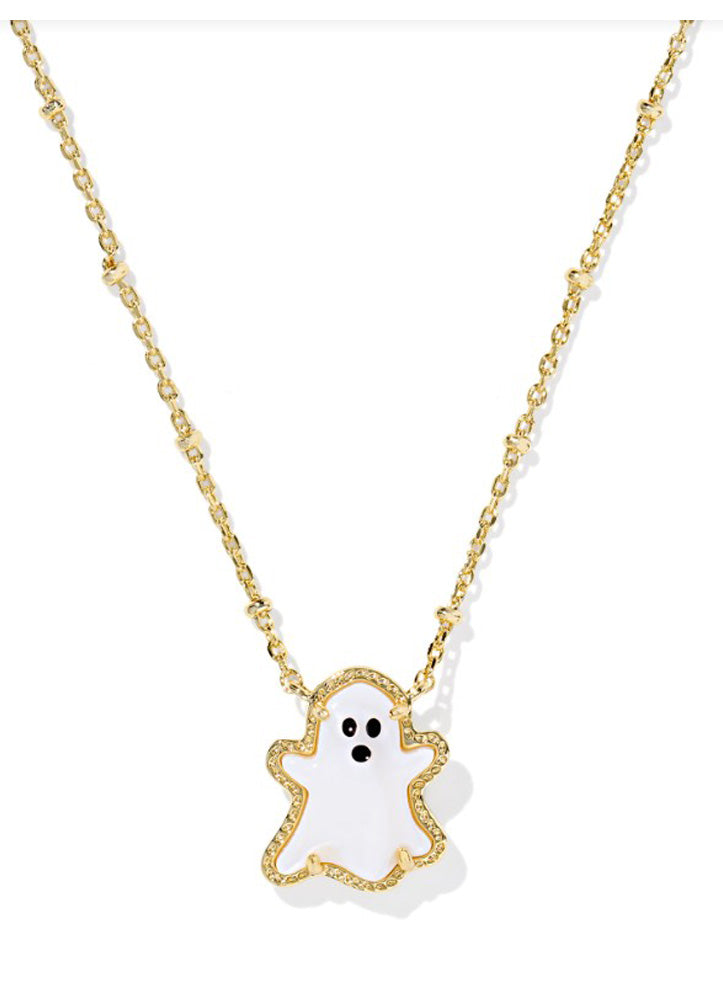 Ghost Short Pendant Necklace Gold White Mop by Kendra Scott