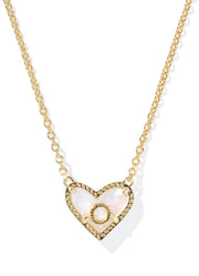 Heart Letter O Pendant Necklace Gold Ivory Mop by Kendra Scott